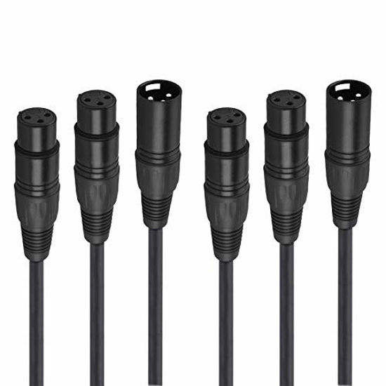 Picture of CableCreation [2-Pack] XLR Male to Dual XLR Female Y Splitter 3Pin Balanced Microphone Cable, 0.3 Meter/Black