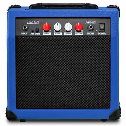 Picture of LyxPro Electric Guitar Amp 20 Watt Amplifier Built In Speaker Headphone Jack And Aux Input Includes Gain Bass Treble Volume And Grind - Blue
