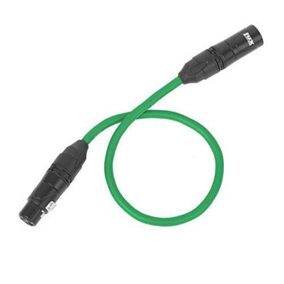 Picture of LyxPro 3 Feet XLR Microphone Cable Balanced Male to Female 3 Pin Mic Cord for Powered Speakers Audio Interface Professional Pro Audio Performance and Recording Devices - Green