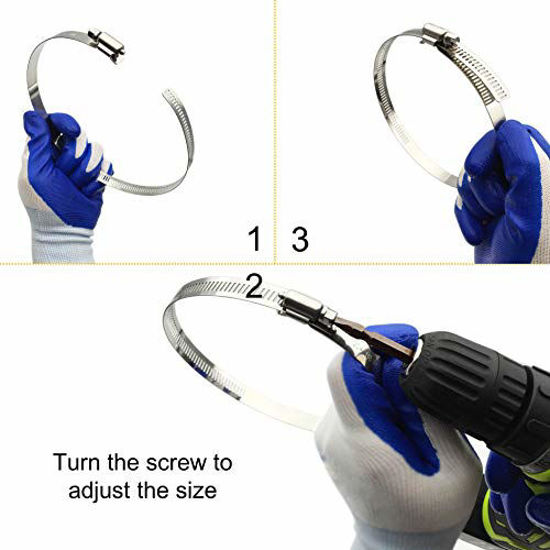 NEBURORA 4 Inch Hose Clamp Adjustable 304 Stainless Steel Duct Clamp 4