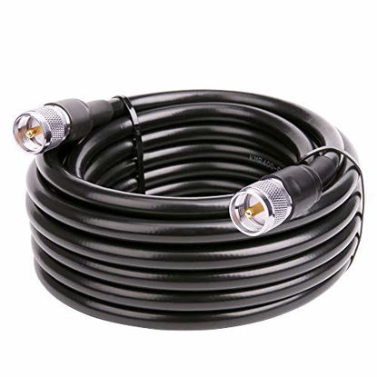 Picture of MOOKEERF UHF Cable PL259 Cable KMR400 35ft UHF Male Cable PL259 Male to SO239 Male Coax Cable Low Loss Pl259 Cable CB Cable for HAM Radio, VHF Radio, SWR Meter, Antenna Analyzer