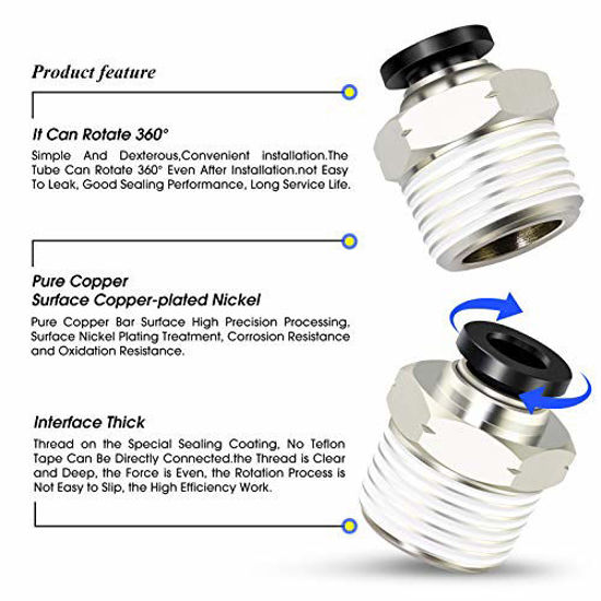 TAILONZ PNEUATIC Raccords En Cuivre âle Droits 8 OD X 1/4 BSP PC8