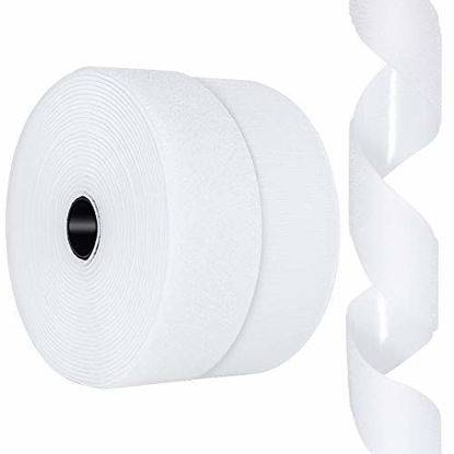 Picture of 2 Inch x 26 Feet - Hook and Loop Tape Sticky Back Fastener Roll, Nylon Self Adhesive Heavy Duty Strips Fastener for Home Office School Car and Crafting Organization