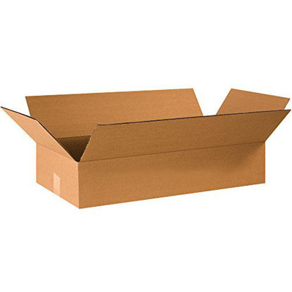 Picture of BOX USA B24124 Flat Corrugated Boxes, 24"L x 12"W x 4"H, Kraft (Pack of 25)
