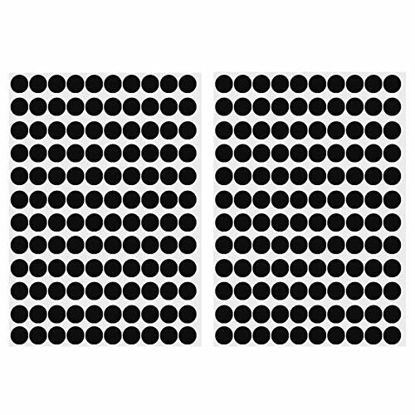 Picture of ZXUEZHENG Self-Adhesive Screw Hole Stickers,2-Table 140 in 1 Self-Adhesive Screw Covers Caps Dustproof Sticker 12mm Black