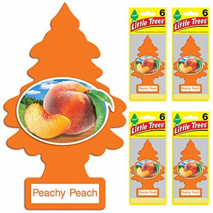 Picture of Little Trees - U6P-60319-AMA Car Air Freshener - Hanging Tree Provides Long Lasting Scent for Auto or Home - Peachy Peach, 24 Count, (4) 6-Packs