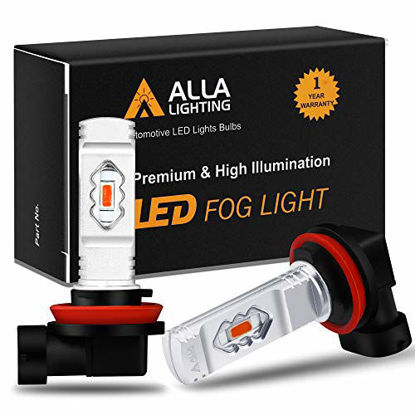 Picture of Alla Lighting 3800lm H8 H11 LED Fog Lights Bulbs, Red ETI 56-SMD Xtreme Super Bright Replacement for Cars, Trucks, SUVs, Vans