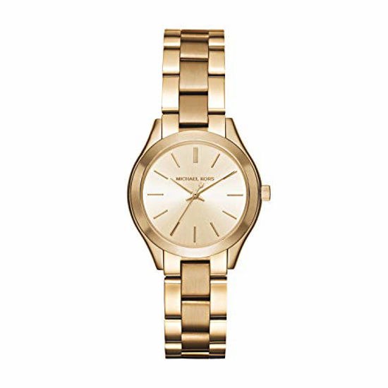 Picture of Michael Kors Women's Mini Slim Runway Gold-Tone Watch MK3512