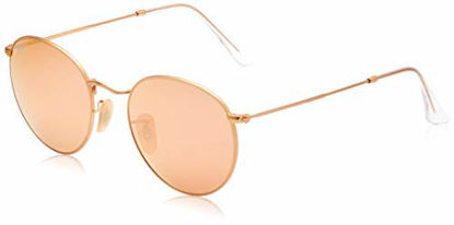 Picture of Ray-Ban RB3447 Metal Round Sunglasses, Matte Gold/Copper Flash, 53 mm