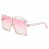 Picture of GRFISIA Square Oversized Sunglasses for Women Men Flat Top Fashion Shades (Clear Pink Frame- Pink Lens, 2.56)