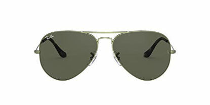 Picture of Ray-Ban RB3025 Classic Aviator Sunglasses, Sand Transparent Green/Green, 62 mm