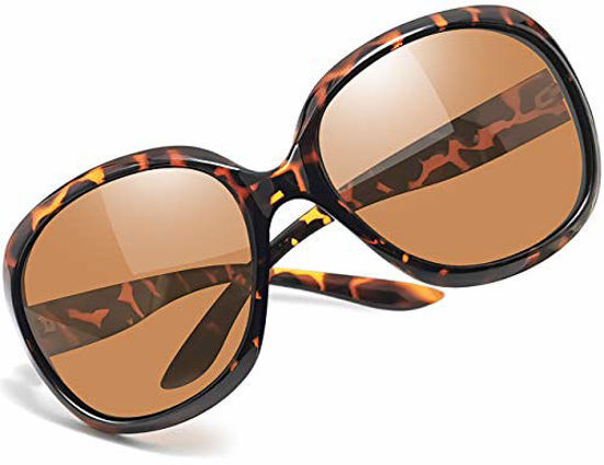 Joopin Oversized Polarized Sunglasses for Women Ladies Vintage Thick Big Frame Sun Glasses Shades for Women Leopard Brown