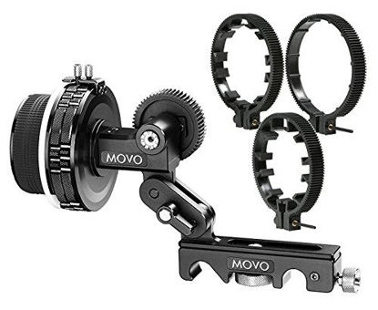 Picture of Movo F2X Precision Follow Focus System with Hard Stops and 65mm, 75mm, 85mm Adjustable Gear Rings