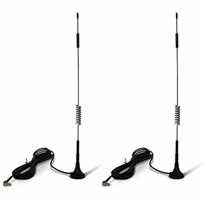 Picture of Proxicast 6.5~8 dBi Gain 12.6" External Magnetic Loaded Coil Antenna for AT&T Nighthawk, USB800, Velocity MF861, MF985, Verizon Jetpack 7730L, AC791L, 8800L and Many Others w/ TS9 Connector (2 Pack)