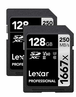 Picture of Lexar Professional 1667X 128GB (2-Pack) SDXC UHS-II Card (LSD128CBNA16672)