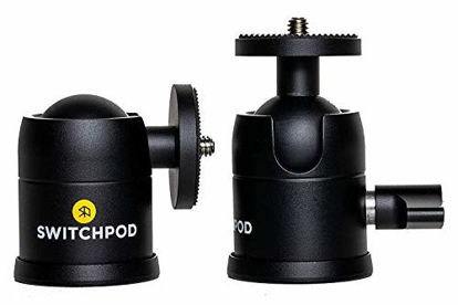 Picture of SwitchPod Ball Head Aluminum Mount 360 Degree Rotating with 90 Degree Portrait Tilt for DSLR Camera or Phone Adapter