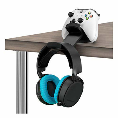 Picture of The Titan - Desktop Gamepad Controller & Headphone Hanger Holder - Designed for Xbox ONE, PS4, PS3, Dualshock, Switch, PC, Steelseries, Steam & More, Reduce Clutter, Black by Brainwavz
