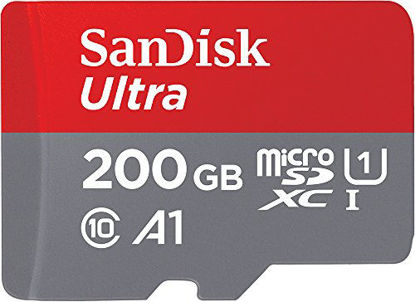 Picture of SanDisk 200GB Ultra microSDXC UHS-I Memory Card with Adapter - 120MB/s, C10, U1, Full HD, A1, Micro SD Card - SDSQUA4-200G-GN6MA