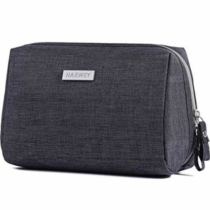 Picture of Large Makeup Bag Zipper Pouch Travel Cosmetic Organizer for Women and Girls (Large, Dark Grey)