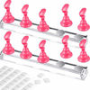 Picture of 2 Set Acrylic Nail Art Practice Stands Magnetic Nail Tips Holders Training Fingernail Display Stands DIY Nail Crystal Holders and 96 Pieces White Reusable Adhesive Putty (Pink)