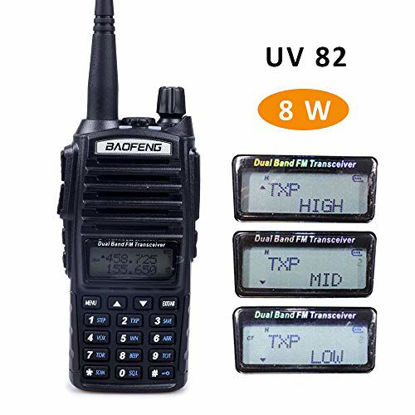 Picture of Baofeng UV-82 High Power Tri-Power 8/4/1-Watt Dual Band VHF 136-174MHz/UHF 400-520MHz Portable FRS Radio Two-Way Radio