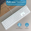 Picture of Macally Ultra-Slim USB Wired Keyboard with Number Keypad for Apple Mac Pro, MacBook Pro/Air, iMac, Mac Mini, Laptop Computers, Windows Desktop PC Laptops, Silver (SLIMKEYPROA)