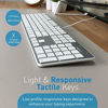 Picture of Macally Ultra-Slim USB Wired Keyboard with Number Keypad for Apple Mac Pro, MacBook Pro/Air, iMac, Mac Mini, Laptop Computers, Windows Desktop PC Laptops, Silver (SLIMKEYPROA)