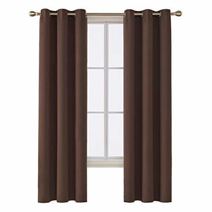 Picture of Deconovo Room Darkening Thermal Insulated Blackout Grommet Window Curtain for Bedroom, Chocolate,42x84-inch,1 Panel
