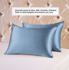 Picture of Ravmix 100% Mulberry Silk Pillowcase for Hair and Skin Standard Size with Hidden Zipper Both Sides 21 Momme 600TC Hypoallergenic Soft Breathable Silk, 20×26inch, 1pcs, Flint Blue