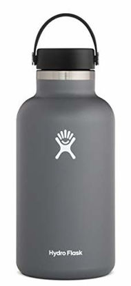 Picture of Hydro Flask Water Bottle - Stainless Steel & Vacuum Insulated - Wide Mouth 2.0 with Leak Proof Flex Cap - 64 oz, Stone