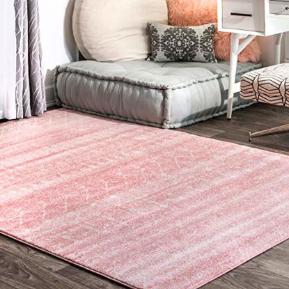 Picture of nuLOOM Moroccan Blythe Area Rug, 4' Square, Pink