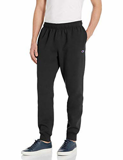 Picture of Champion Men's Powerblend Retro Fleece Jogger Pant, Black, Medium