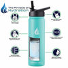 Picture of HYDRO CELL Stainless Steel Water Bottle with Straw & Wide Mouth Lids (24oz) - Keeps Liquids Perfectly Hot or Cold with Double Wall Vacuum Insulated Sweat Proof Sport Design (Teal 24oz)