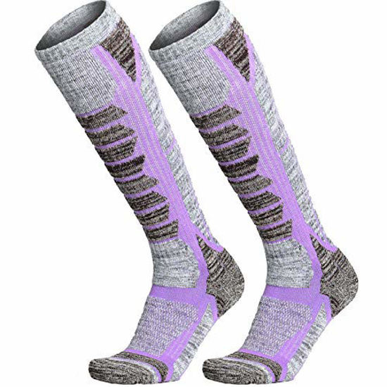 WEIERYA Ski Socks 2 Pairs Pack Performance Skiing Socks Snowboard Socks