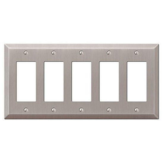 Picture of Amerelle Century Quintuple Rocker Steel Wallplate in Brushed Nickel