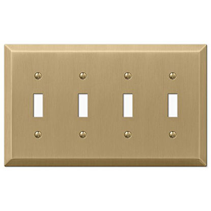 Picture of AMERELLE 163T4BZ Century Quadruple Toggle Steel Wallplate in Brushed Bronze