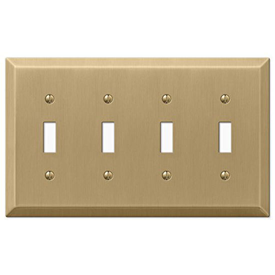 Picture of AMERELLE 163T4BZ Century Quadruple Toggle Steel Wallplate in Brushed Bronze