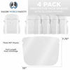 Picture of TCP Global Salon World Safety Face Shields with All Clear Glasses Frames (Pack of 4) - Ultra Clear Protective Full Face Shields to Protect Eyes, Nose, Mouth - Anti-Fog PET Plastic, Goggles