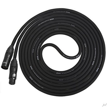 Picture of LyxPro Quad Series 50 ft XLR 4-Conductor Star Quad Balanced Microphone Cable for High End Quality and Sound Clarity, Extreme Low Noise, Black