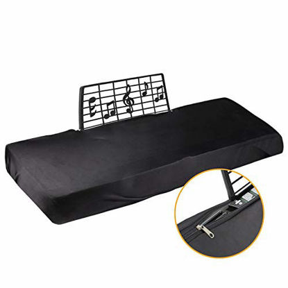 Picture of Explore Land Stretchy 61/88 Keys Piano Keyboard Dust Cover with Music Stand Opening for Digital Electronic Piano (61,Black)