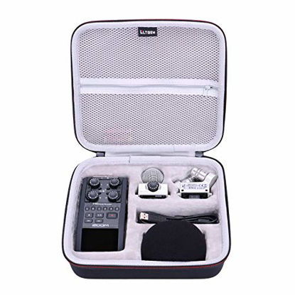 Picture of LTGEM EVA Hard Case for Zoom H6 Six-Track Portable Recorder. Fits Charger, Cable and Other Accessories