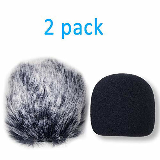 GetUSCart SM57 Pop Filter Foam Cover Mic Windscreen with Furry Wind