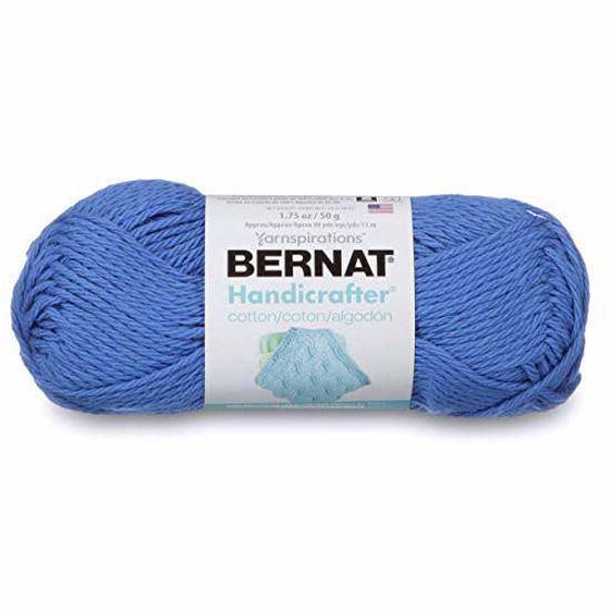 Picture of Bernat Handicrafter Cotton Solids Yarn, 1.75 oz, Gauge 4 Medium, 100% Cotton, Blueberry