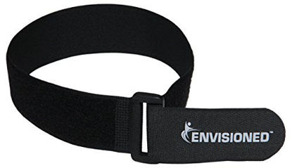 Picture of Reusable Cinch Straps 2" x 72" - 4 Pack, Multipurpose Strong Gripping, Quality Hook and Loop Securing Straps (Black)