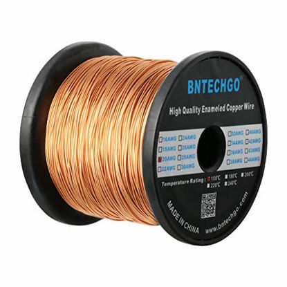 Picture of BNTECHGO 20 AWG Magnet Wire - Enameled Copper Wire - Enameled Magnet Winding Wire - 3.0 lb - 0.0315" Diameter 1 Spool Coil Natural Temperature Rating 155 Widely Used for Transformers Inductors