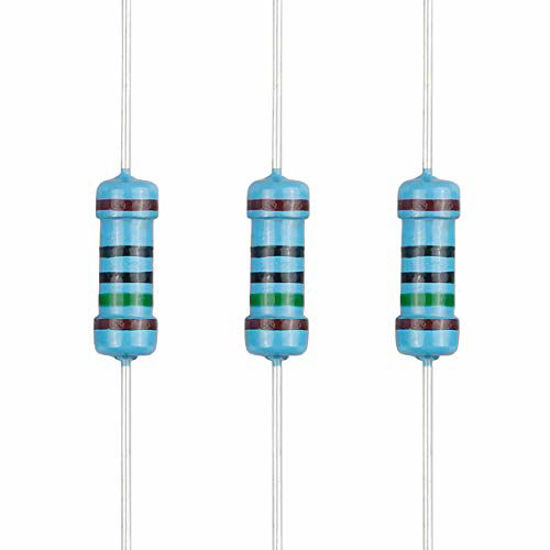 Picture of EDGELEC 100pcs 150 ohm Resistor 1/2w (0.5Watt) ±1% Tolerance Metal Film Fixed Resistor, Multiple Values of Resistance Optional