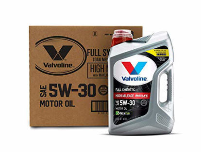 Picture of Valvoline Full Synthetic High Mileage with MaxLife Technology SAE 5W-30 Motor Oil 5 QT, Case of 3