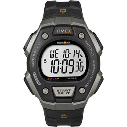 Picture of Timex Men's T5K821 Ironman Classic 30 Black/Orange Resin Strap Watch