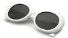 Picture of WebDeals (TM) - Oval Round Retro Oval Sunglasses Color Tint or Smoke Lenses Clout Goggles (#1 White, Smoke)