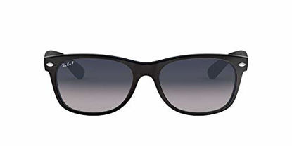 Picture of Ray-Ban Unisex New Wayfarer Polarized Sunglasses, Black/Polarized Blue/Grey Gradient, Blue Gradient Grey, 55mm